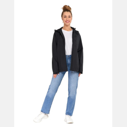 Kurtka przejściowa unisex przeciwdeszczowa kaptur CZARNA MORAJ